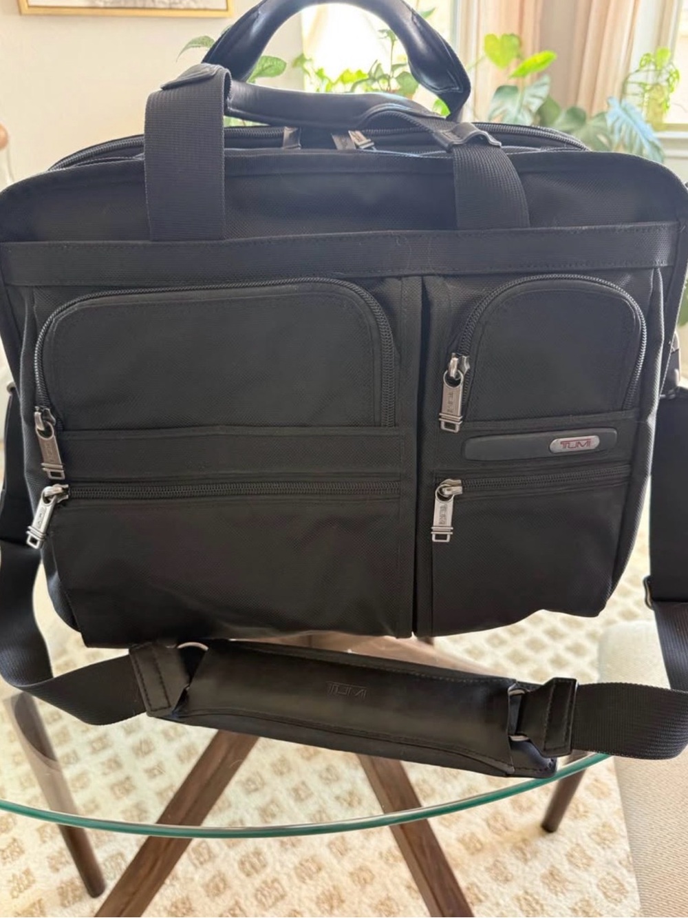 Tumi Black Men’s Laptop Briefcase with Front Organizer Pockets